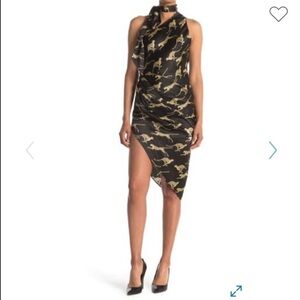Ronny Kobo Collection Zoey One Shoulder Jaguar Silk Dress XS